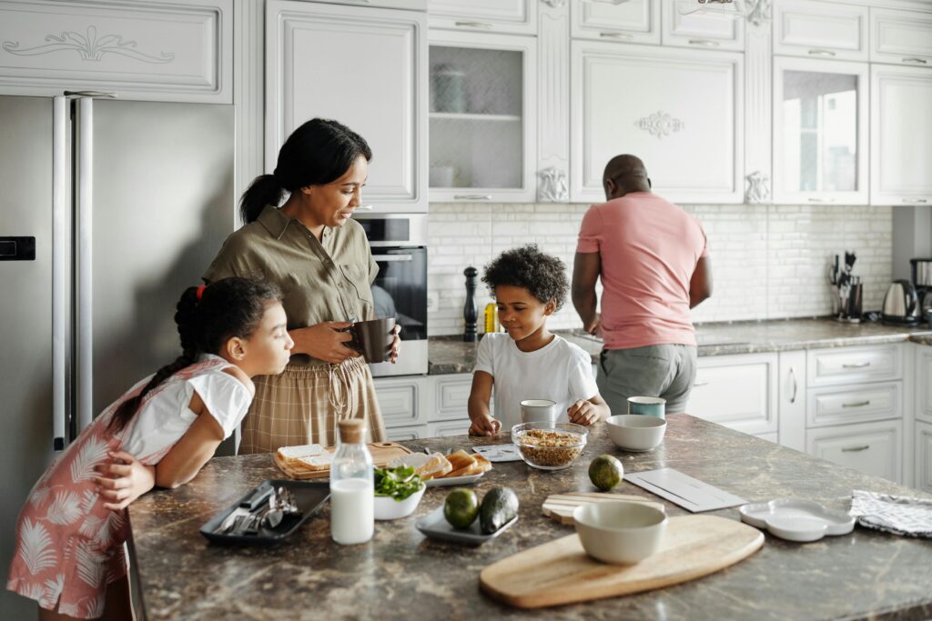 A person managing household tasks efficiently with a structured home management system